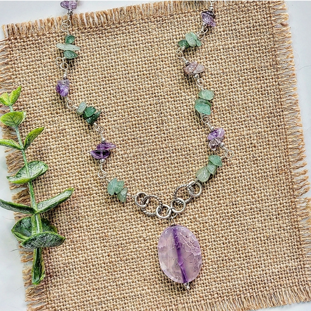 ARTISAN SILVER GEMSTONE NECKLACE